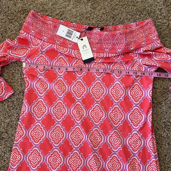NWT CABANA LIFE Cora Geo Women's Off the Shoulder Dress size Medium - Picture 11 of 13
